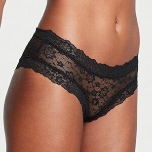 NWOT: Victoria's Secret - Women's Black Lace Cheeky Underwear - Size M